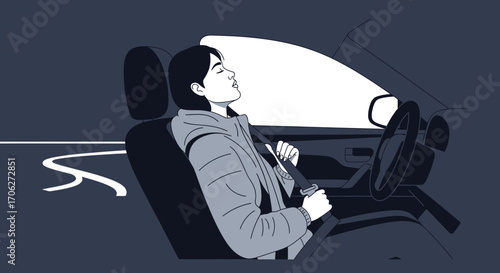 Passenger Securing Seatbelt Before Journey Depicting Serenity and Precautionary Measures