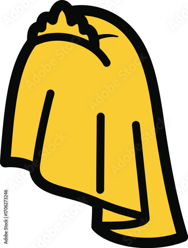 A yellow veil with a tiara, tilted to the side, isolated on a transparent background