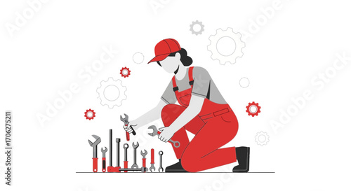 Mechanic Arranging Tools: A Modern Depiction of Engineering and Technical Proficiency or Expertise