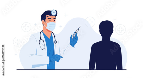 Medical Professional Prepares Injection For Patient Representing Healthcare and Vaccination