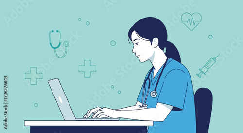 Medical Professional Utilizing Technology for Advanced Diagnosis and Healthcare Solutions