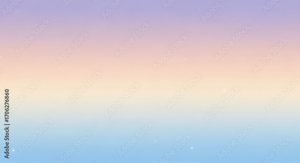 Fototapeta premium Soft pastel gradient background with subtle hints of stars, blending purple, peach, and blue