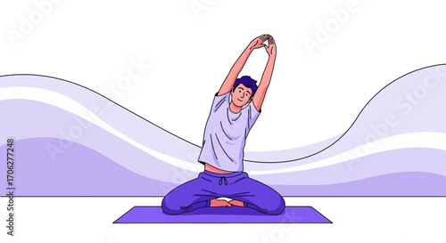 Mindful Stretching: A Young Person Practices Yoga for Body Flexibility and Well Being