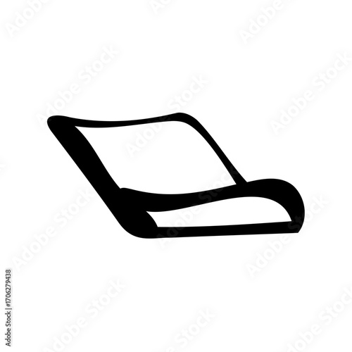 Stylized contour illustration of a modern lounge chair with curved lines