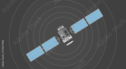 Satellite Orbiting Earth Concept Depicting Communication Technology And Space Exploration