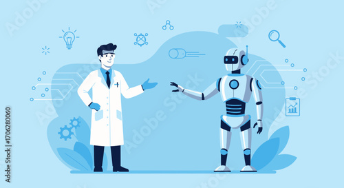 Scientist And Advanced Robot Collaboration In The Field Of Scientific Innovation