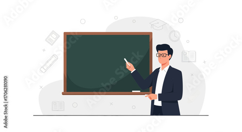 Professional Educator Delivering Lectures on a Board within an Educational Environment