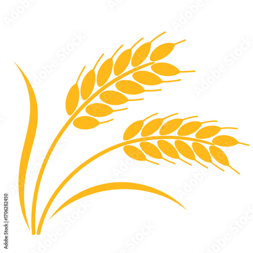 Minimalist wheat ears logo design