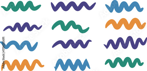 colorful wavy lines arranged neatly in grid formation