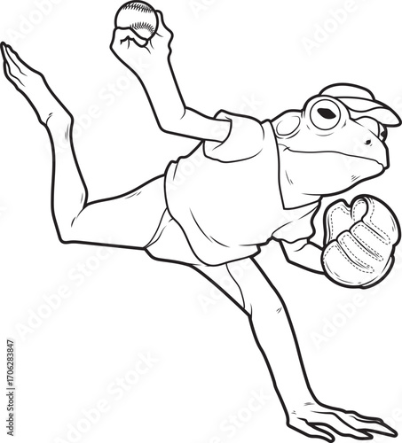 Frog Baseball Baseball glove Animal Vector Graphic At Illustration