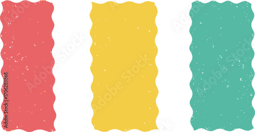 colorful bookmarks with wavy edges arranged neatly