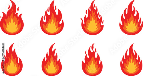 flame icons arranged neatly in two rows