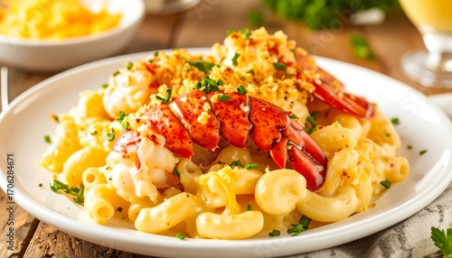Creamy lobster mac and cheese dish