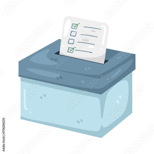 Illustration of checklist inserted into the ballot box

