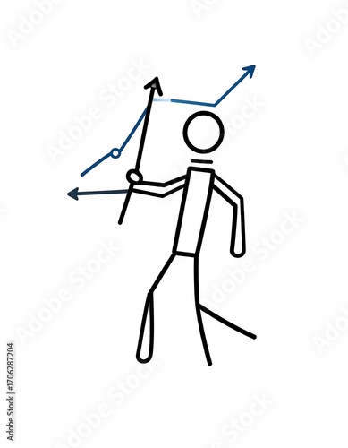 Stick figure pushing growth