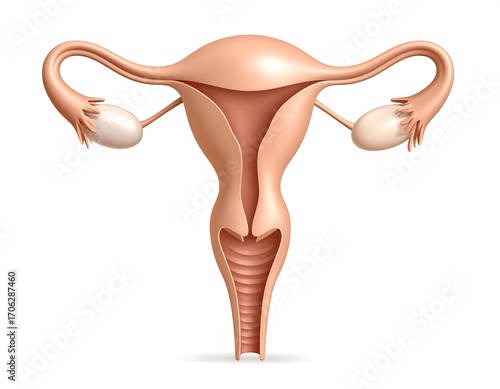 Female reproductive system anatomical illustration