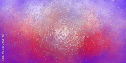 Abstract purple pink and white watercolor texture with a dense scattering of small droplets and a luminous central glow for ethereal backgrounds and creative design