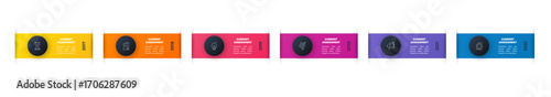 Vector infographics rectangle with six data templates. Modern illustration Can be used for workflow layout, business steps, banners, web design, brochure, presentation