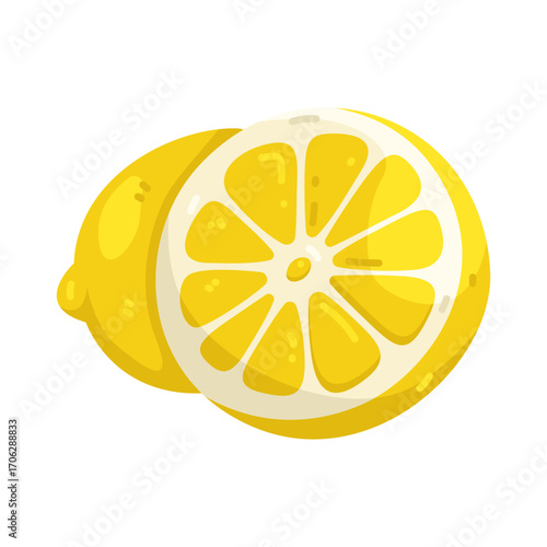 Illustration of Fresh lemon are yellow