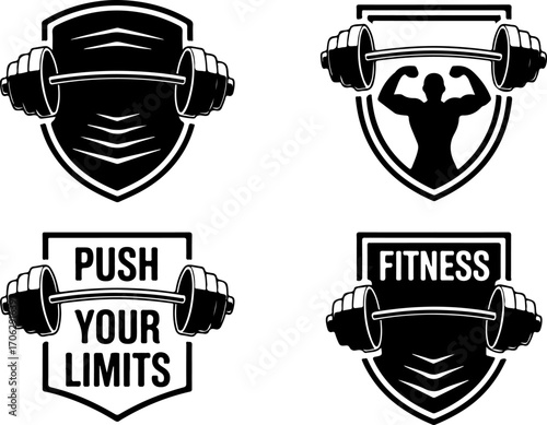 Fitness and Gym Equipment Silhouettes Set"