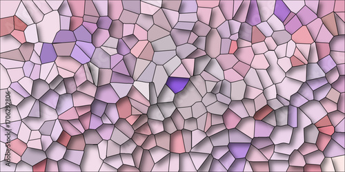 Soft Pastel Polygonal Mosaic with Subtle Shadows and Black Outlines for a Gentle Textured Background