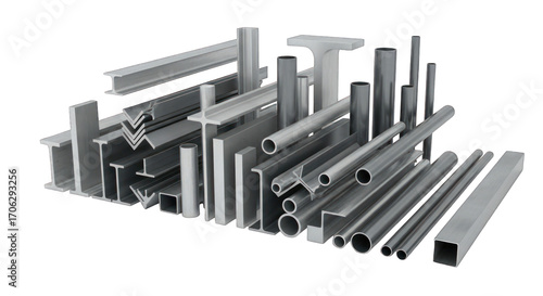 Wallpaper Mural Assortment of Steel Beams Pipes and Metal Profiles. Torontodigital.ca
