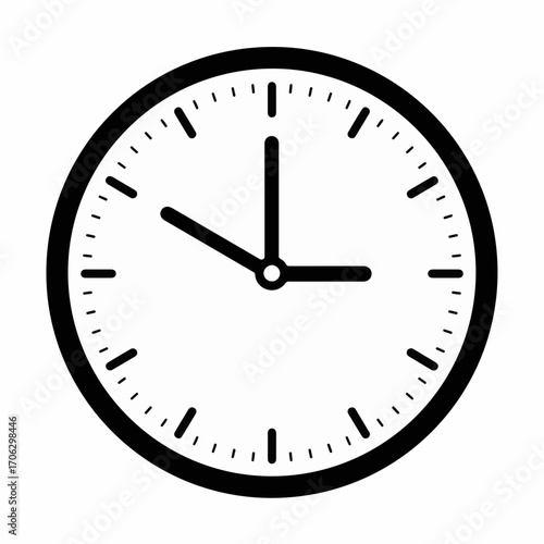 Simple analog clock showing precise time against a clean background