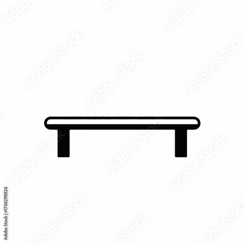 Simple illustration of a park bench on a white background
