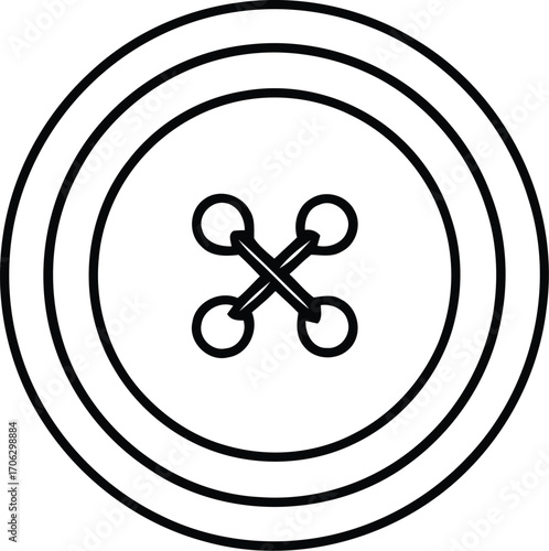 Button with four holes editable vector illustration icon 