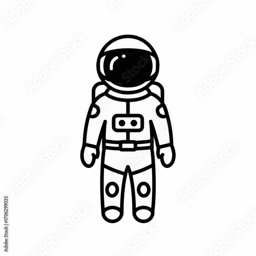 Stylized astronaut in protective suit, ready for space exploration
