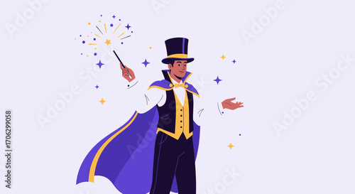 The Enchanting Magician: A Visual Spectacle Delivering Wonder and Intrigue for Any Project