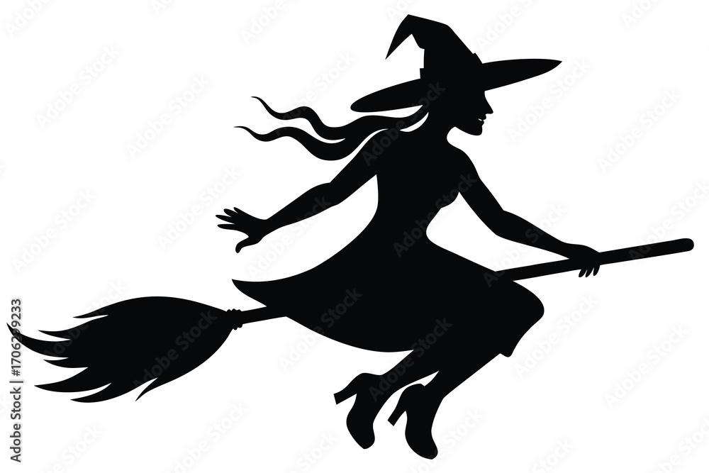 Fototapeta premium witch broom vector art