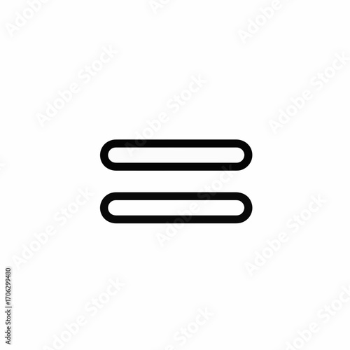 Simple, clean equal sign symbol on a white background