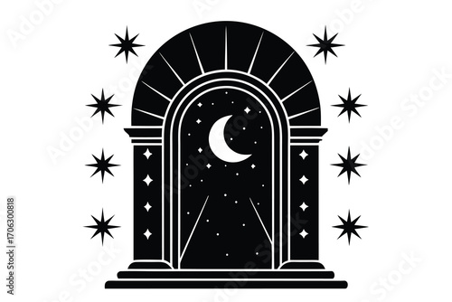 celestial gate vector art
