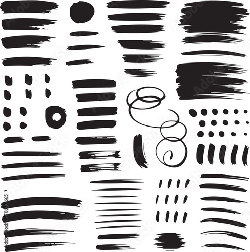 handmade brushstroke collection in vector format for artistic illustrations and modern design