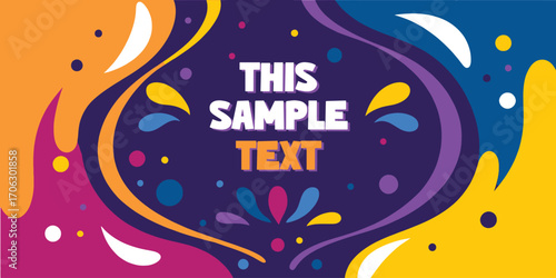 Colorful Abstract Composition with Sample Text and Decorative Shapes