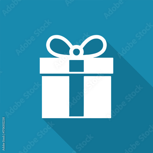 stylized vector gift box icon with bow flat design minimalistic symbol ideal for web mobile ui ux and digital marketing