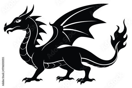 fire dragon vector art