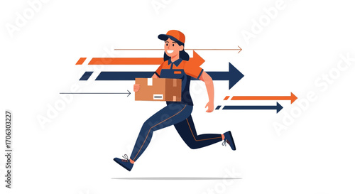 Swift Delivery Driver Delivering Parcels Quickly and Efficiently for Customer Orders