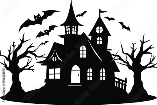 haunted house vector art