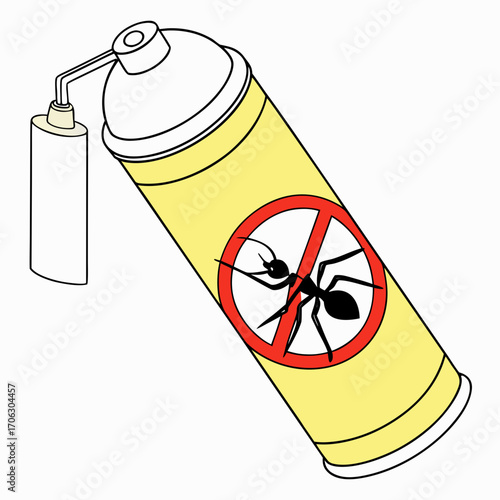 Powerful ant killer spray can icon signaling effective pest control and a clean home environment