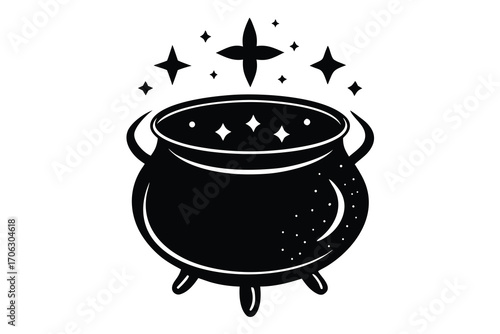 magic cauldron vector art