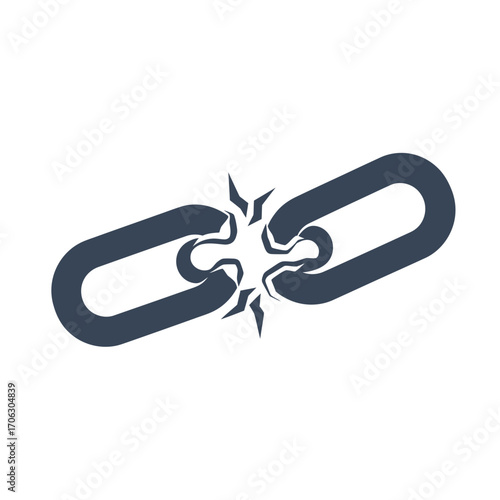 Broken chain link symbol representing a severed connection.