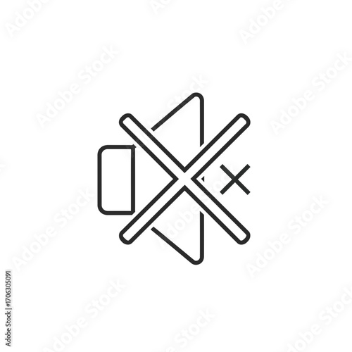 Muted speaker icon with a diagonal line through it.