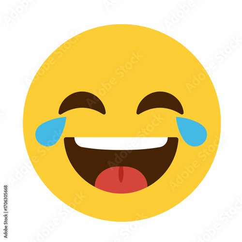 Yellow emoji face laughing with tears of joy.