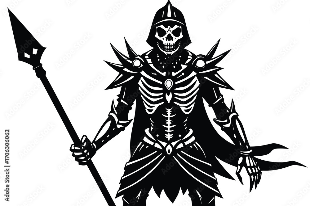Fototapeta premium skeleton warrior vector art