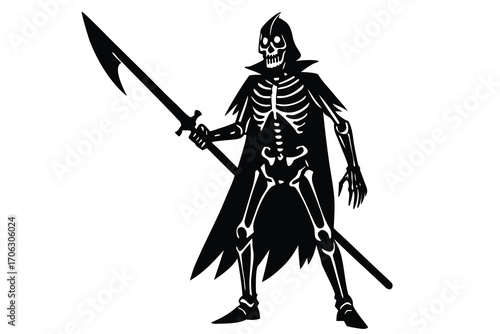skeleton sword vector art