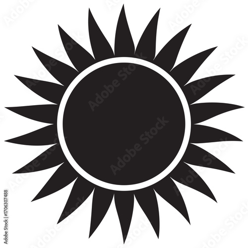 stylized graphic of a sun