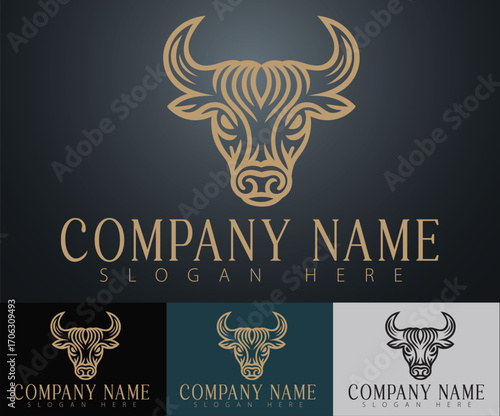 A digital logo illustration featuring a powerful bull’s head.