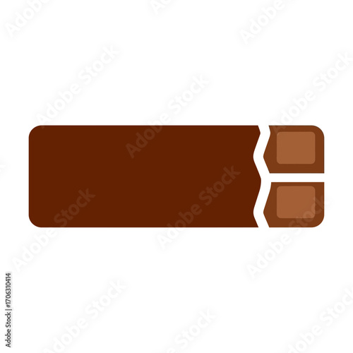 Chocolate bar with a bite taken out of it.